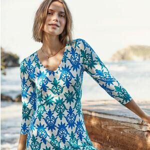 Boden White & Blue Tori Jersey Tunic